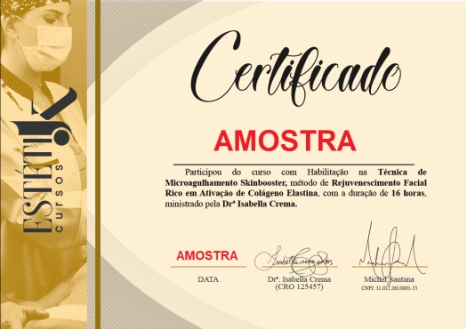 Certificado Microagulhamento Skinbooster